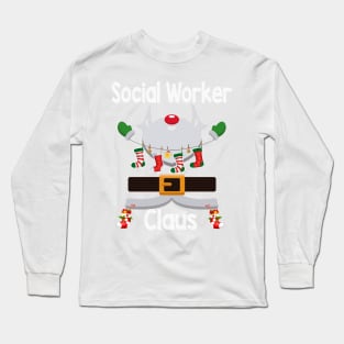 Social Worker Claus Santa Christmas Costume Pajama Long Sleeve T-Shirt